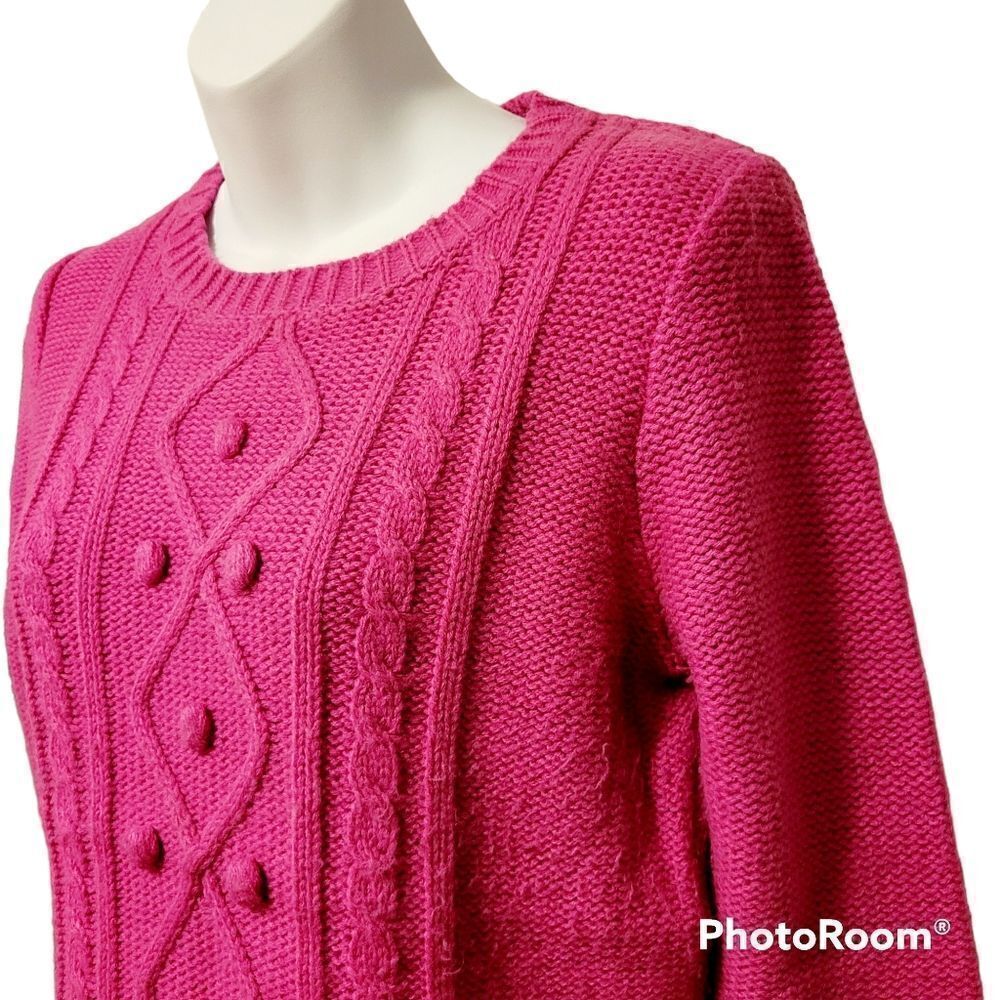 2/$20 Forever 21 hot pink knitted crewneck sweater - Picture 3 of 4